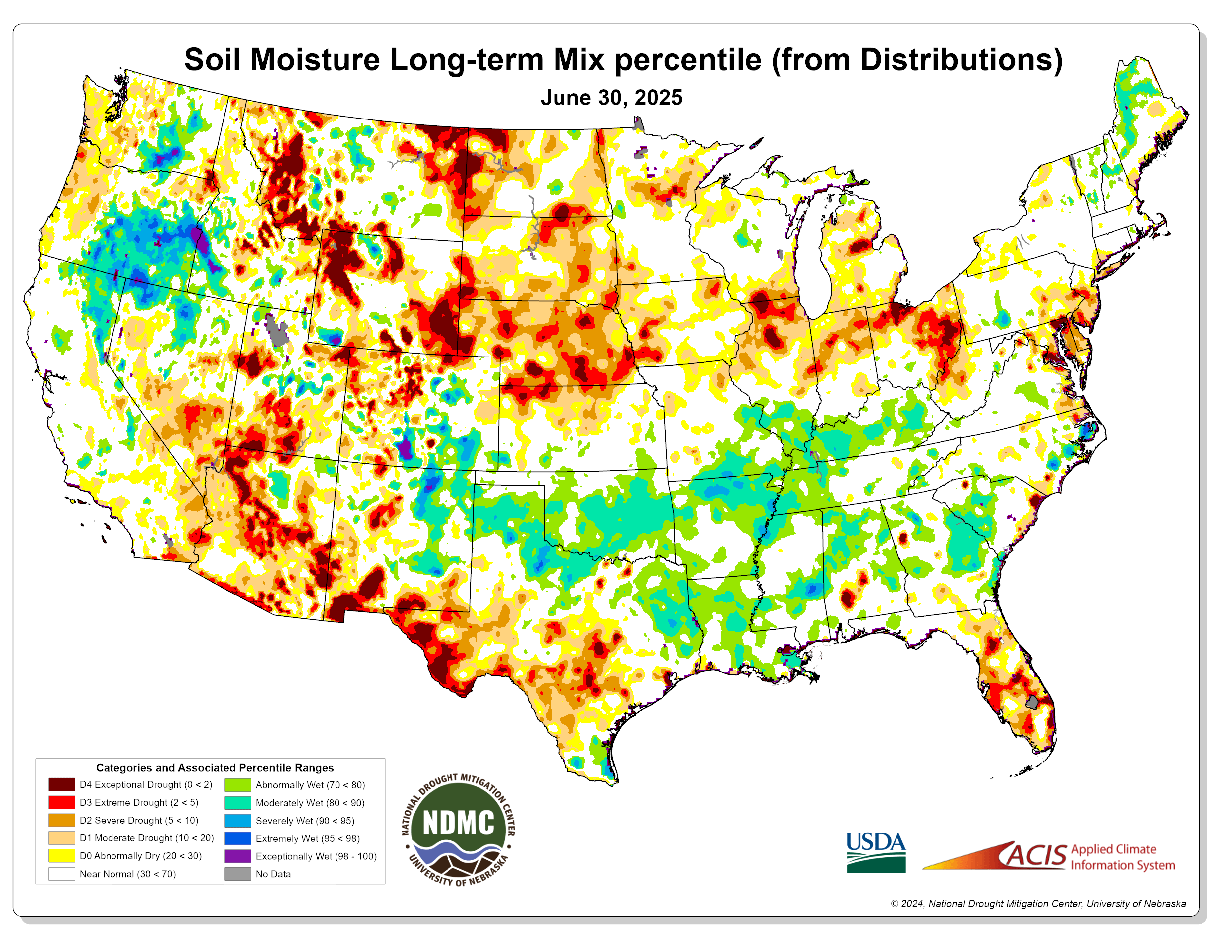 Soil Moisture Long-Term Mix Percentile